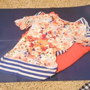 Matilda Jane floral and blue stripped top